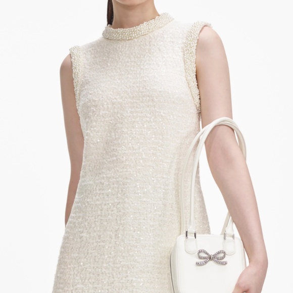 knee length dresses for ladies Self-Portrait Pointelle Knit Mini Dress main image 1